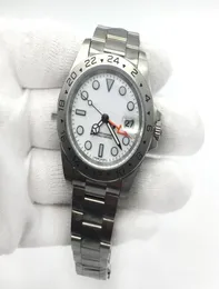 メンズウォッチExpホワイトダイヤル自動機械ムーブメントステンレス鋼の男性が男性の腕時計9734793を監視する