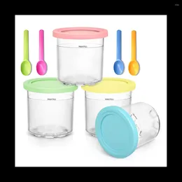 Skålar glass pints cup för ninja nc299am c300s nc301 serie makers sorbet gelato container lagring frys