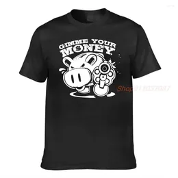 Kadın Tişörtleri Gömlek Piggy Bank Gimmie Para Domuz Para Tasarrufları Ekran Baskılı Erkekler Kadın Günlük Kadın