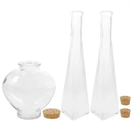 Storage Bottles 3 Pcs Decorative Glass Empty Container Table Transparent Landscape Drift Miss