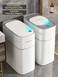 Avfallsbehållare Joybos Smart Sensor Trash Can Intelligent Induktion Badrum Hem Elektroniskt papperskorgen Automatisk påsing Induktionsavfall 14L L46