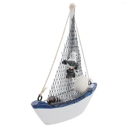 Vasos Modelo de navio velejando a beira -mar da mesa de jantar Centerpieces Mediterrâneo de veleiro de madeira mediterrâneo