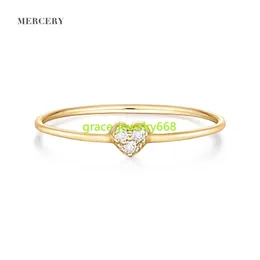 Mercery Romantic Natural Diamond Jewelry Love Eternal Jewelry Свадебное обручальное сердце кольцо 14 тыс. Сплошное золото кольцо с бриллиантами