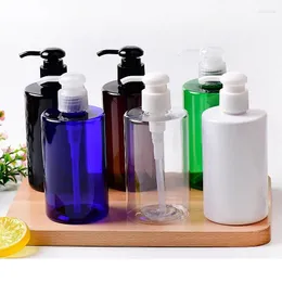 Garrafas de armazenamento 20pcs 200ml Pet vazio garrafa clara marrom branco preto com bomba redonda da bomba de chuveiro shampoo sabonete líquido cosmético