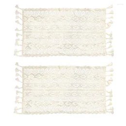 Bath Mats 2 Pcs Dining Table Decor Romantic Tablecloth French Wedding Covers Paraffin Runner