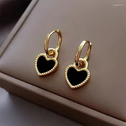 Brincos Dangle Classic Shell Heart Pinging Korea Sweet Acessories Party for Womans Girls Luxury and Elegante Jewelry