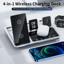 Chargers 50W 4 in 1 Wireless Charger for iPhone 13 12 11 XS Mini Pro iWatch AirPods Qi Fast Charging Dock Station Wireless Chargers Stand