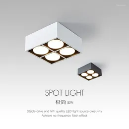 Ceiling Lights Living Room Lighting Minimalist Square Box Lamp Bold LED Grille Spotlight Surface Mounted Downlight