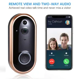 Dzwonki do drzwi 1080p inteligentne WiFi Doorbell Intercom wideo dzwonek pierścienia z aparatem IR Wejście alert