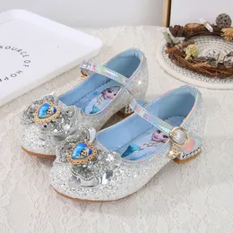 Girls Princess Scarpe Pearl Bowknot Baby Kids Scarpe in pelle blu Bianco Pink Pink Bil