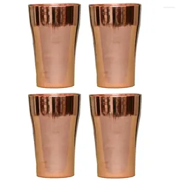 Mugs 4PCS 400ML Handmade Pure Copper Retro Tea Water Cup Beer Coffee Travel