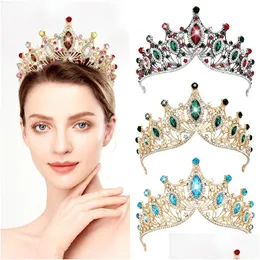 Hårklämmor Barrettes Barock lyxig atmosfär Alloy Crown Party Princess Dress Accessories Drop Leverans smycken Hårhår Dhyoh