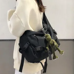 Kvällspåsar harajuku Techwear Canvas Sling Bag Gothic Crossbody för kvinnor handväska plånböcker och handväskor Bolsas feminina axelgroda