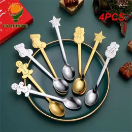 Spoons 4PCS Coffee Spoon Add Joy To Your Table Stainless Steel Durable Materials Festive Holiday Dessert