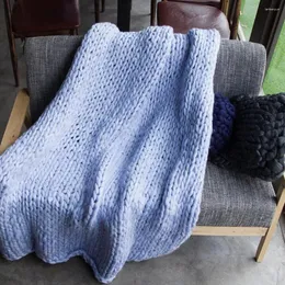 カーペット太い糸柔らかい暖かい大きな冬のベッドソファハンドニットブランケットホームデコレーション
