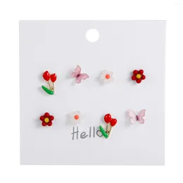 Orecchini per borchie Minimalista Flower Color Retention Daily Gioielli affascinanti Regali per mamma moglie fidanzata