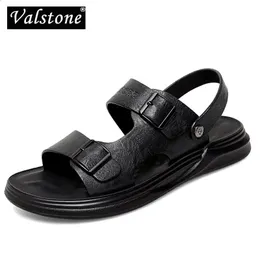 Valstone Summer Fashion Men Sandals Высококачественные открытые уютные мужские тапочки дышащие повседневные пляжные туфли для 240403