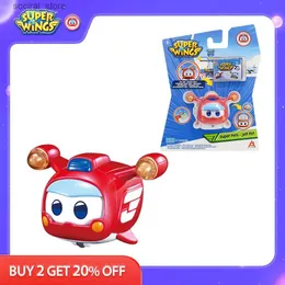 Action Toy Figures Super Wings Mini Super Pets Jett With lights Push button for Change Emotion Action Figures Stackable Toys For Children Gifts L240402