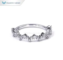 Wedding Rings Tianyu Gems DEFVVS Diamond Women Exquisite 10K14K18K White Gold Engagement Band Customized Diamons Jewelry 2208269831295