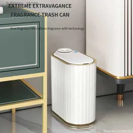 Бинки отходов 7L Smart Sensor Trash Ban Can Aromatherapy Trash Bin Электронная мусорная корзина для домашней спальни Туалет водонепроницаемый узкий ведро для хранения L46
