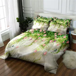 Bedding Sets Produto 3D Impresso 4 PCs Conjunto de microfibras Flores Flores Cama Leninens Duvet Folha de capa