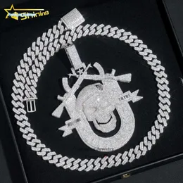 Anpassad hänge VVS ICed Out Moissanite 3D Cartoon Pendant Hip Hop Pass Diamond Tester 925 Silver Moissanite Pendant For Men