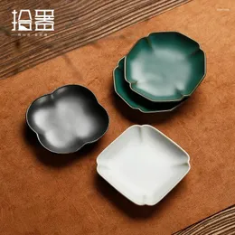 Tazze piatti di piastra ceramica tazza di tazza di tazza di tazza Ruyao Isolamento calore isolamento piccolo tappetino per pasti Accessori Ceremonia giapponese