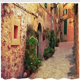 Tende per doccia Wanderblust di Ho Me Lili Curtain Street a Valldemossa Village Maiorca Spagna Vintage Door Road Decor con ganci