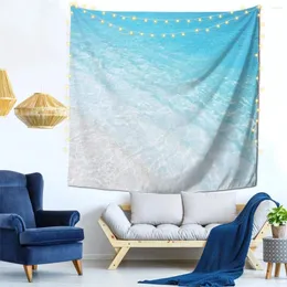 Tapisserier Tropiska havsvågor turkos blå vatten väggdekor tapestry lätt att hänga dekorativ anpassningsbar presentmjukt tyg multilit
