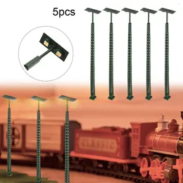 Bahçe Dekorasyonları 5 PC Model Sokak Demiryolu Kafesi Direk Işık Göstergesi H0 Düzen Binası Oyun Alanı Manzarası Lampost Aydınlatma
