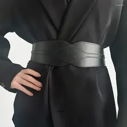 Gürtel elastischer Korsett Weitgürtel PU Leder schlanker Körper Bund für Frauen Lady Mantelkleid Dekorative Gummi -Taillengurt