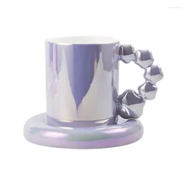 Muggar Creative Ceramic Drinking Cup Pearlescent Glaze Coffee Milke Mug Home Office Breakfast Drinkware Luxury Wedding Birthday Presents