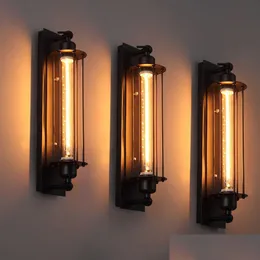 مصابيح الجدار Loft خمر الولايات المتحدة الصناعية الضوء Edison E27 Lighting Lighting Eye-Lantern Lights Light