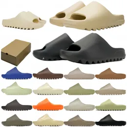 Lâminas de grife para homens chinelos de onyx osso linho puro par de reabastecimento puro par de ocre que brilho verde resina fuligem preto núcleo feminino masculino clássicos de slides sólidos Slipper 36-47