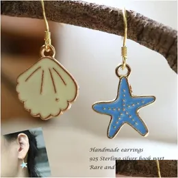 Dangle & Chandelier Earrings Fashion Original Design Seastar Shell For Women Asymmetry Cute Hook Earring Oil Drop Jewelry Delivery Dhtu9