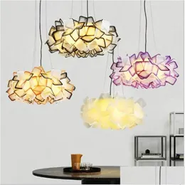 Chandeliers Slamp Clizia Suspension Light Acrylic Chandelier Design Fancy Led Bedroom Cafe Lights Drop Delivery Dhvxp