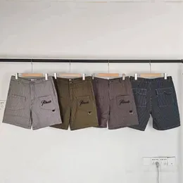 Rhude Mens Shorts Designer Luxury Brand Letter Embroidered Logo Pocket Mens Cargo Shorts Summer High-End Custom Striped Street Personality Mensショートパンツ