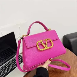 Designer Womens Handbag 90% su Bag Womens Nuovo semplice Fashion Candy Color Handhell One Shole Crossbody Small Square Tidy
