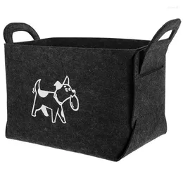 Dog Apparel Pet Toys Storage Felt Box Large-Capacity Supply Container Bag With Handle Organizer