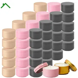 Storage Bottles 30/50/90pcs 50ml Aluminum Containers Jar Empty Refillable Metal Candle Tins With Cap For Making Kitchen Present