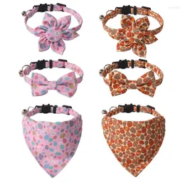 Dog Collars Pet Products Easter Handmade Egg Series Anti Suffocation Cat Collar Bow Triangle Scarf