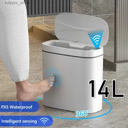 Avfallsbackar Touchless Smart Trash Can Automatic Sensor Garbage Can For Badrum Kök Toalett Garbag Vattentät papperskorgen