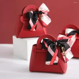 Presente, temperamento de cor pequeno com sacola de bolsa de mão de festas de festas da bolsa Box caixa de doces Boxes de casamento de casamento embalando
