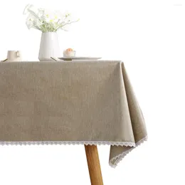 Tischtuch Tischdecke wasserdichte ölfeste Wäsche frei nordische Festkörper Imitation Baumwollwäsche rechteckige Luxus Ess