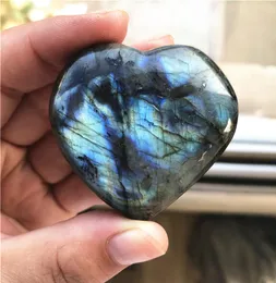 35cm Beautiful Color Natural Labradorite Heart Crystal Rough Polished Gemstone Healing Reiki Crystal For Home Decoration3033664