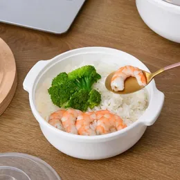 ボウルスープのための白いプラスチックボウル再利用可能な洗える食器用品電子レンジセーフカトラリーバースデーパーティーケータリング