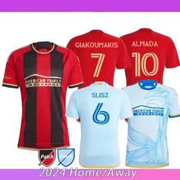 2024 Atlanta Soccer Jerseys 24 25 United FC Slisz Home Away Black Red Green Football Shirt Men Almada Giakoumakis Lobjanidzize Mundlid