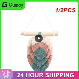 Camuess 1/2pcs El yapımı boho dokuma pamuk duvar yatak odası dekoru İskandinav yaprak goblen dekorasyonu bohem kawaii oda