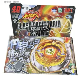 회전 최고 B-X Toupie Burst Beyblade 회전 상단 BB126 4D Flash Sagittario 230wd 런처 메탈 퓨리 L240402