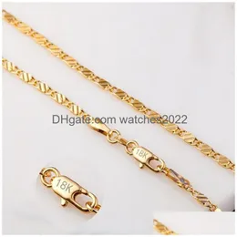 Catene 2 mm piatta Fashion Luxury Women Gioielli 18K Gold Ploted Collana Catena maschile 925 GIFLAZE SIER DEGNI DI PERCIPO DRIVI DRIVI PENDANTI DHVPZ